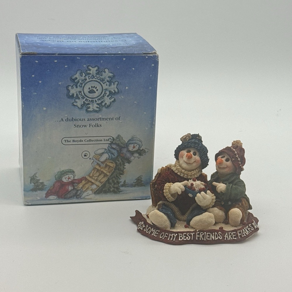 Boyds Snow Dooodes #36519 WINDY and FROSTBITE With Box/ Packaging cottagecore